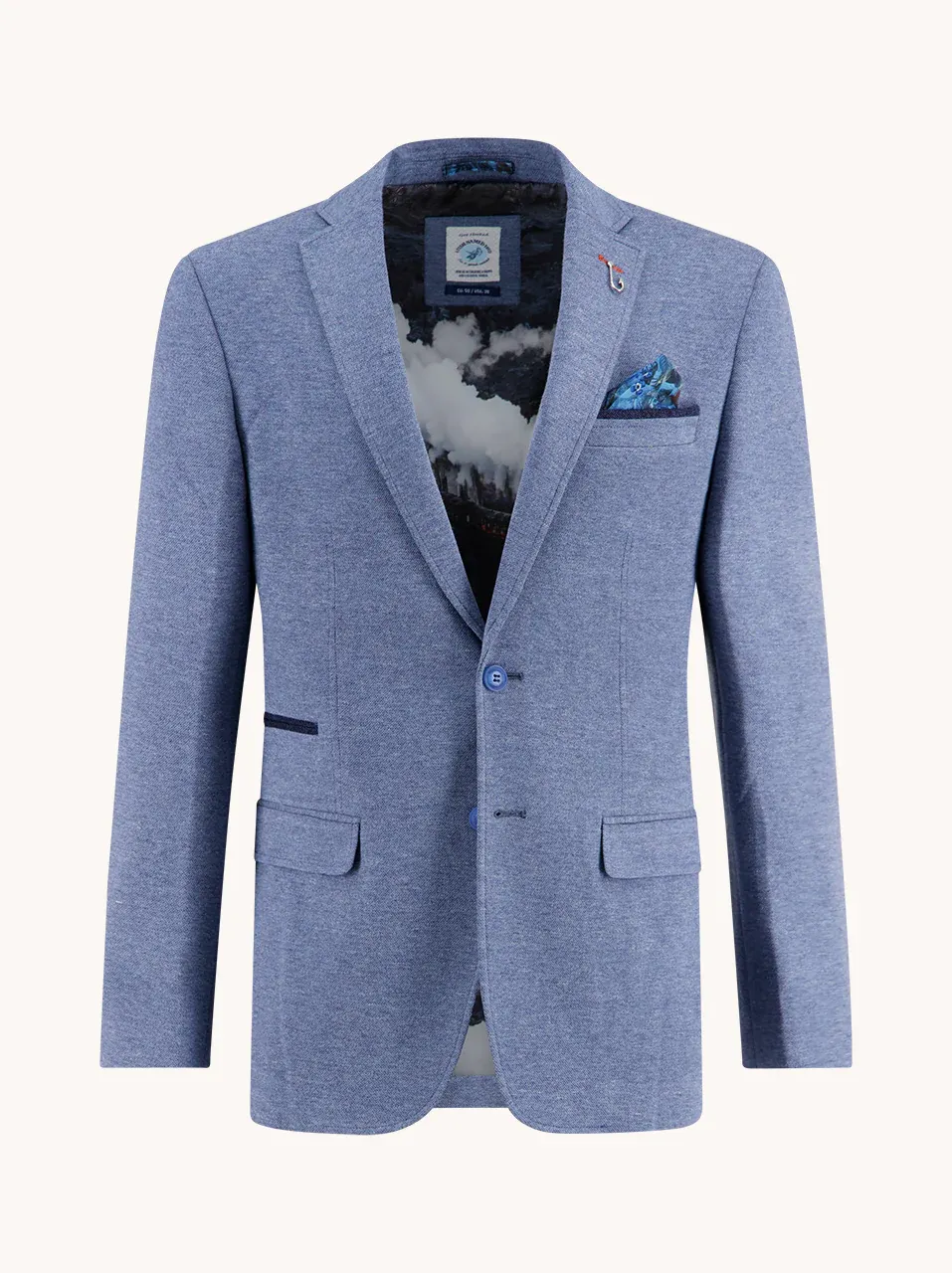 A fish named Fred Blazer pique Blauw 32.104