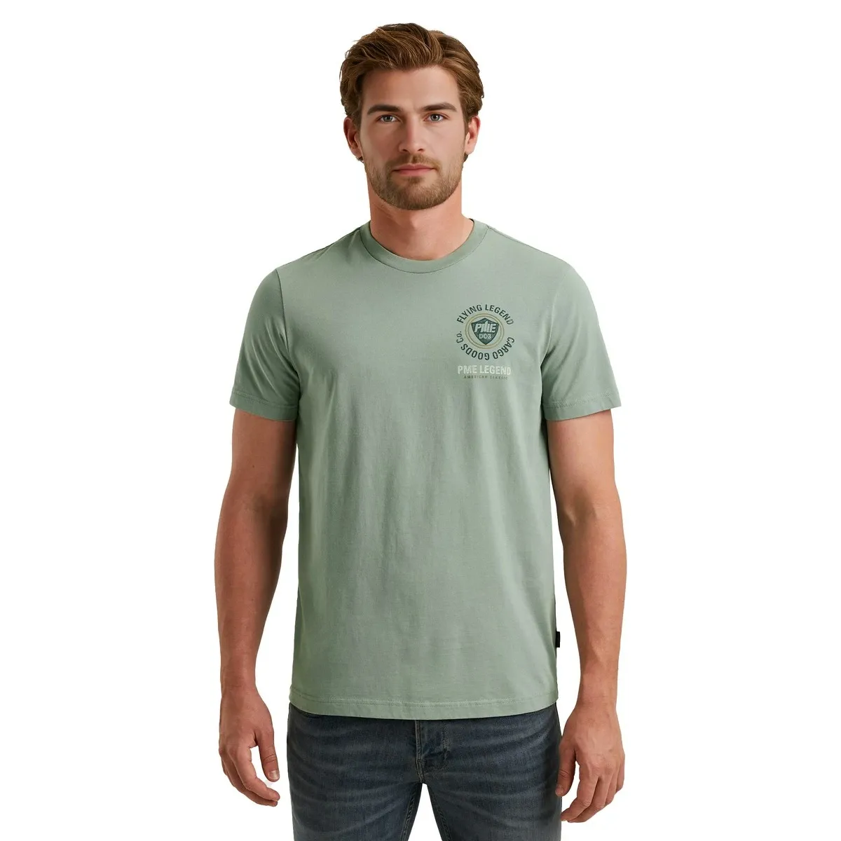 PME Legend Short sleeve r-neck single jersey Silver Blue PTSS2508575