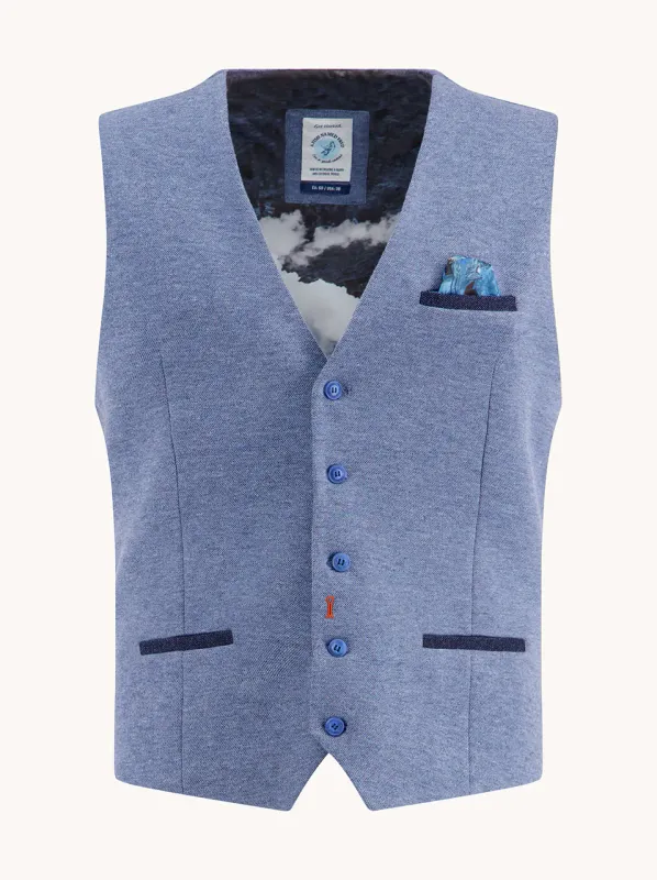A fish named Fred Waistcoat pique Blauw 32.134