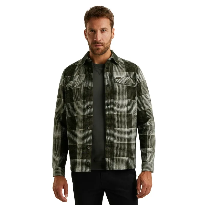 PME Legend LONG SLEEVE SHIRT Structure Block Olive Night PSI2508214