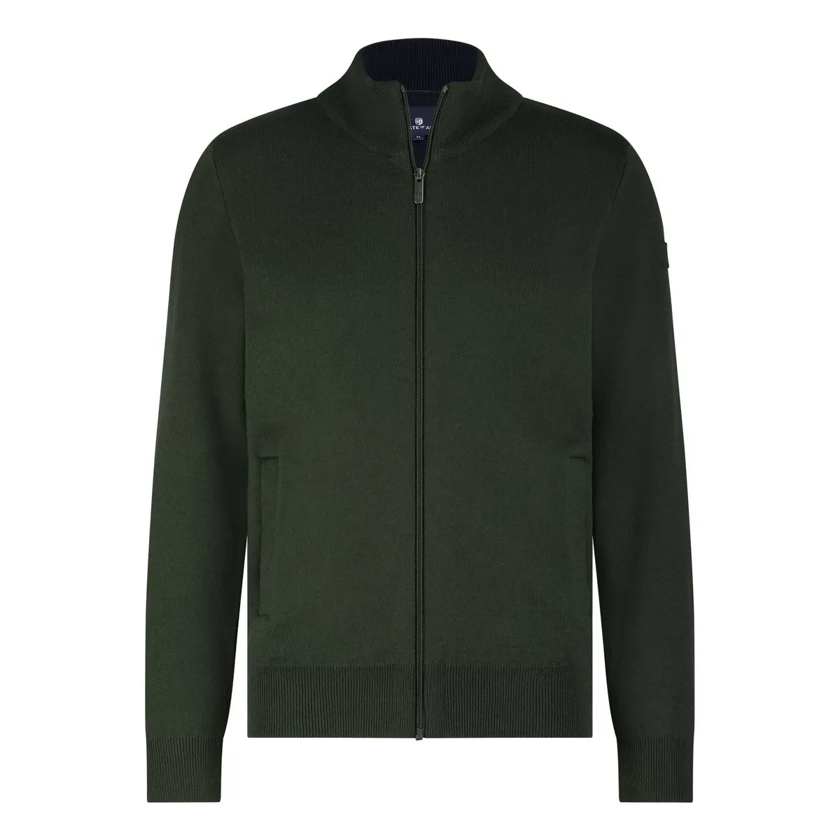 State of Art Cardigan Plain - Zip donkerblauw:olijfgroen 16125057