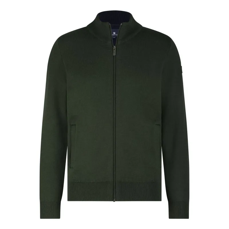 State of Art Cardigan Plain - Zip donkerblauw:olijfgroen 16125057