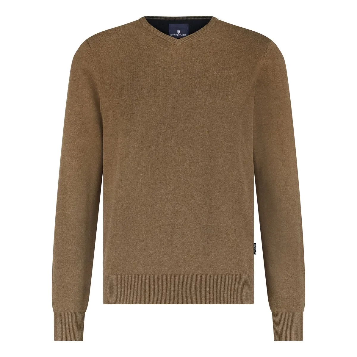 State of Art Pullover V-Neck Plai bruin:uni 12125003