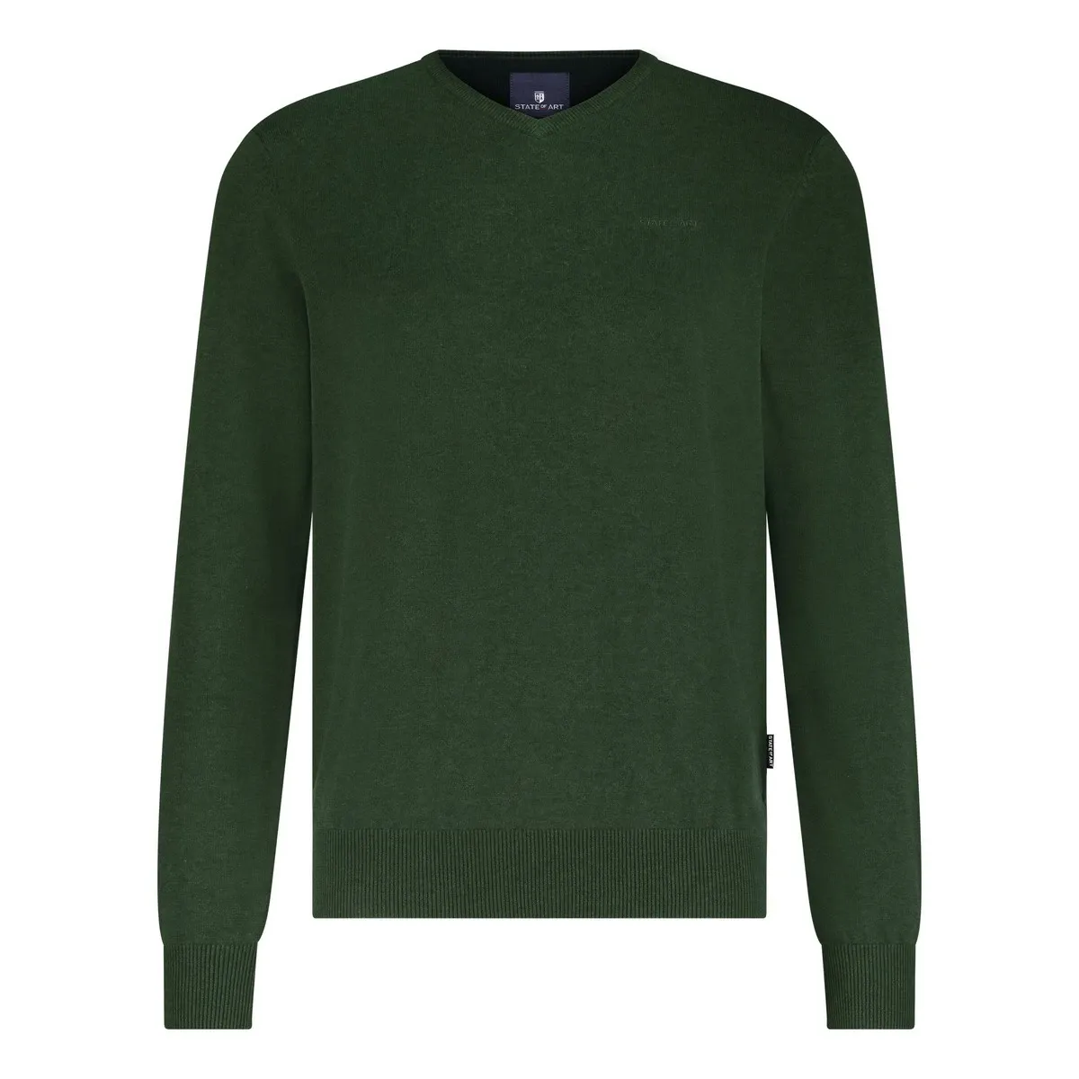 State of Art Pullover V-Neck Plai mosgroen:uni 12125003