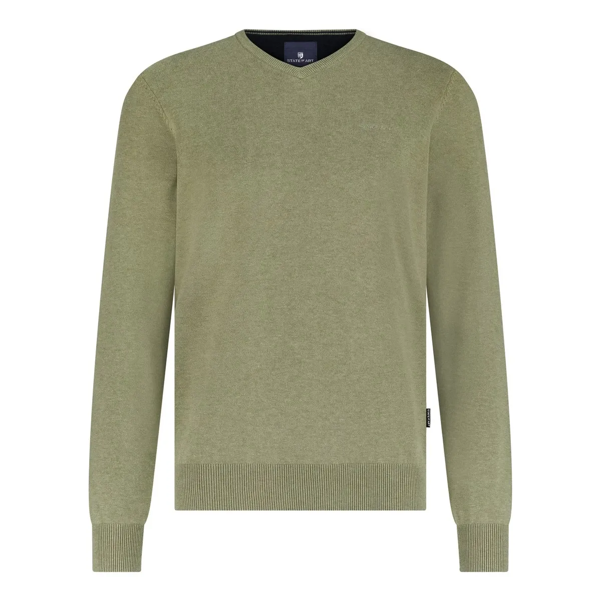 State of Art Pullover V-Neck Plai olijfgroen:uni 12125003