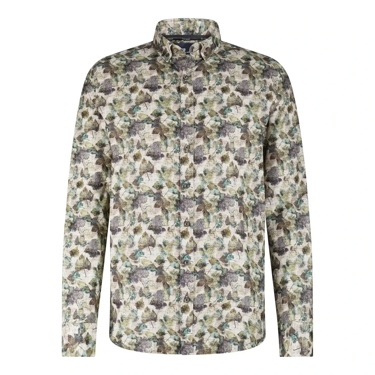 State of Art Shirt LS Print Fine camel:jade 21425221