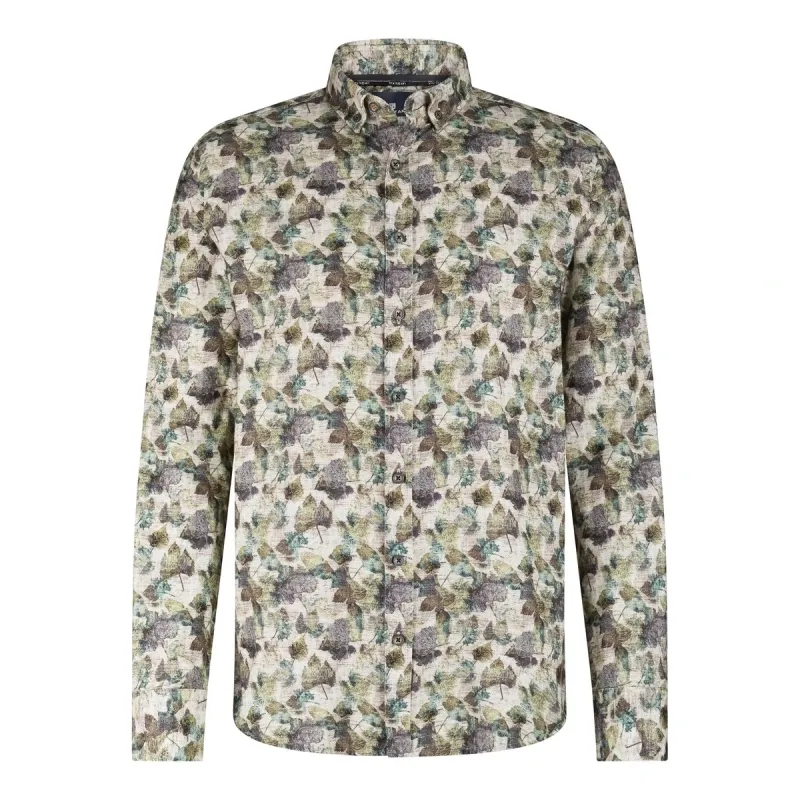State of Art Shirt LS Print Fine camel:jade 21425221