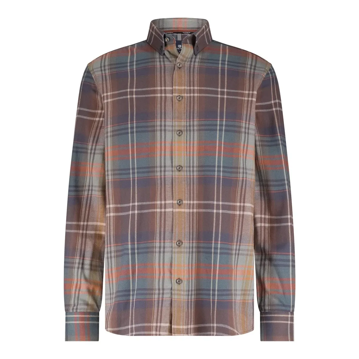 State of Art Shirt LS Checked Fla mosgroen:oranje 21525209
