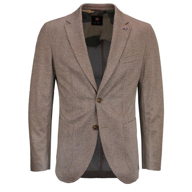 Club of Gents CG CLUB of GENTS Colbert bij pak, donkerbeige ruit  52.254J0 / 215062