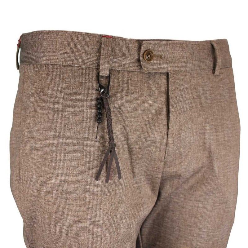 Club of Gents CG CLUB of GENTS Broek bij pak, donkerbeige ruit 52.254J0 / 239903