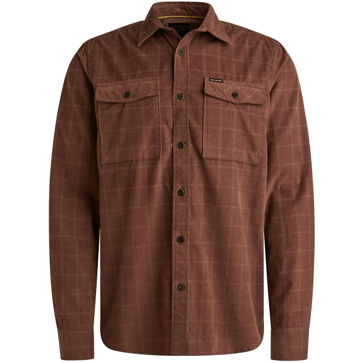 PME Legend LONG SLEEVE SHIRT Fine Corduroy Marron PSI2509242