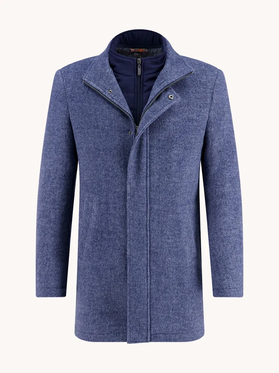 A fish named Fred Funnel neck coat Classic blue 32.165