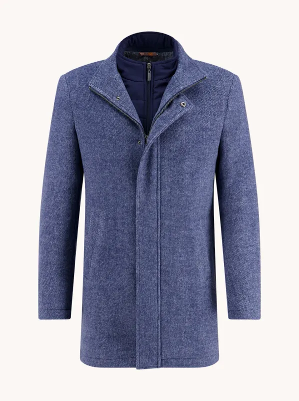 A fish named Fred Funnel neck coat Classic blue 32.165