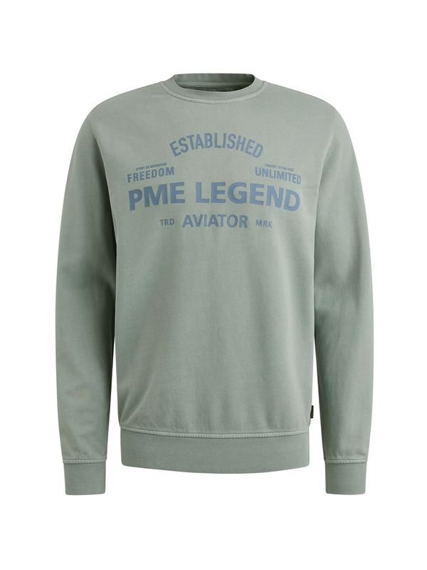 PME Legend Crewneck terry garment dyed Silver Blue PSW2508430