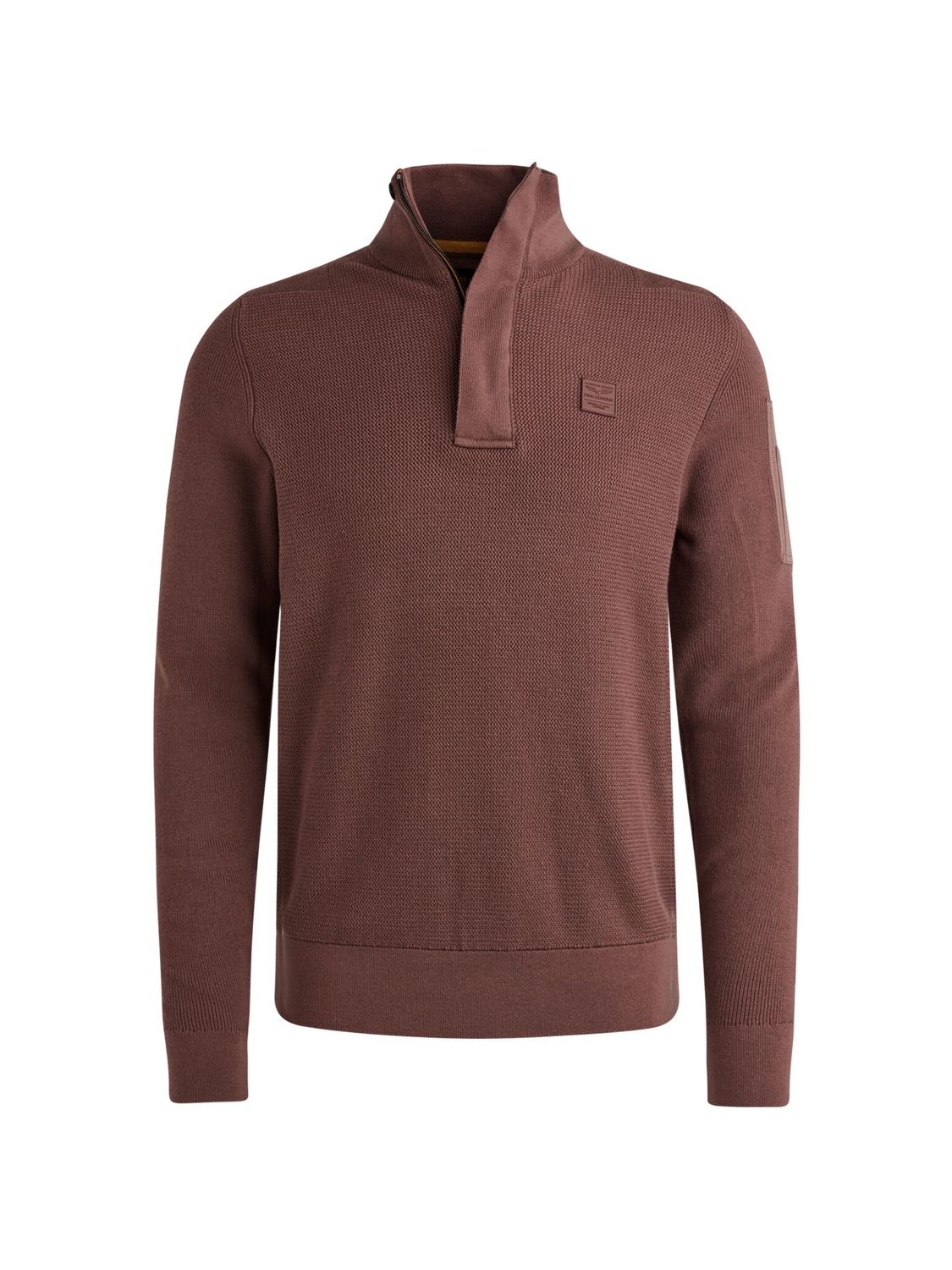 PME Legend Half zip collar cotton knit Marron PKW2509322
