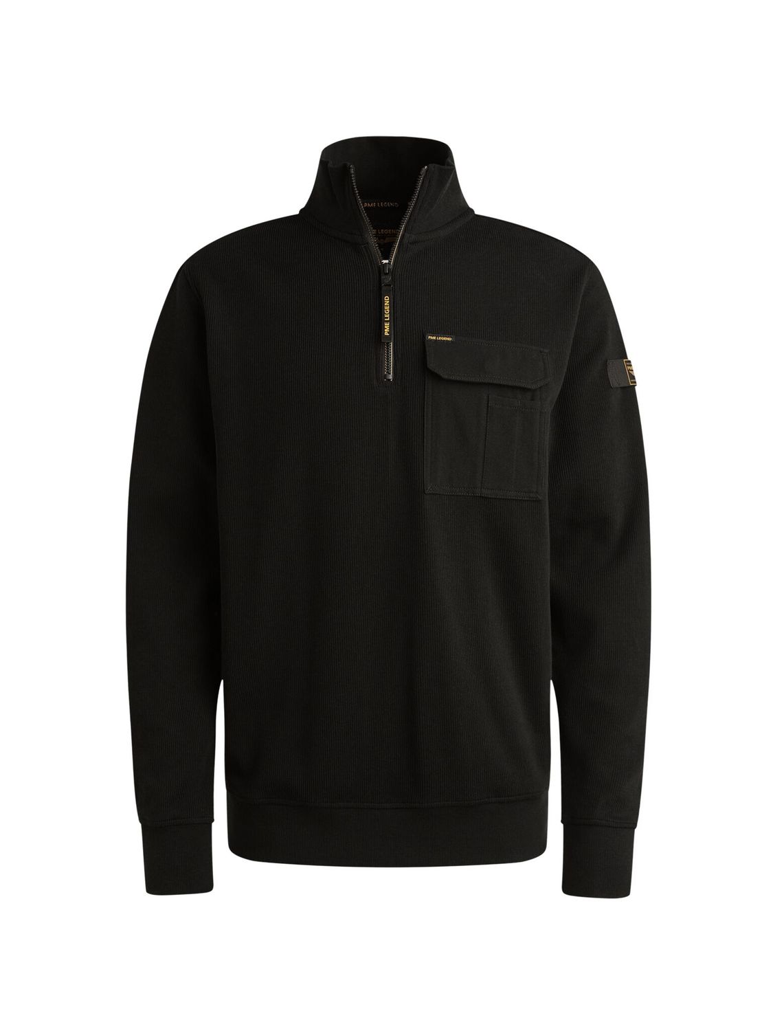 PME Legend Half zip collar knit look jersey Black PSW2509457