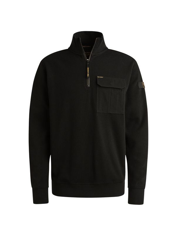 PME Legend Half zip collar knit look jersey Black PSW2509457