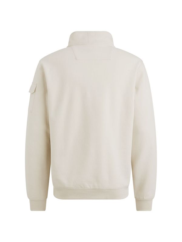 PME Legend Half zip collar interlock jersey Bone White PSW2508423