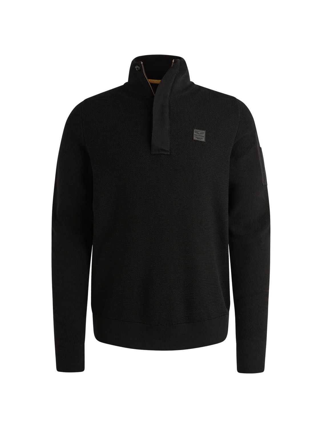 PME Legend Half zip collar cotton knit Black PKW2509322