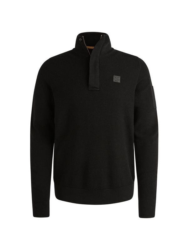 PME Legend Half zip collar cotton knit Black PKW2509322