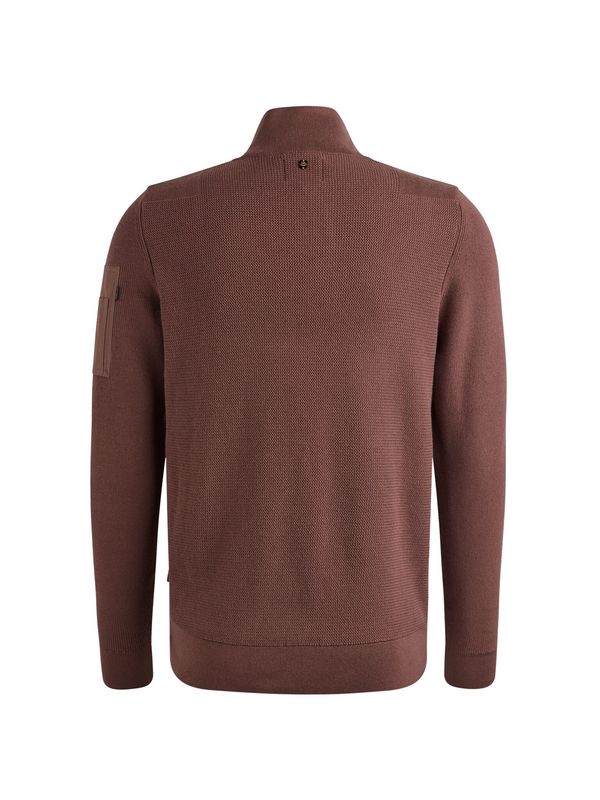 PME Legend Half zip collar cotton knit Marron PKW2509322