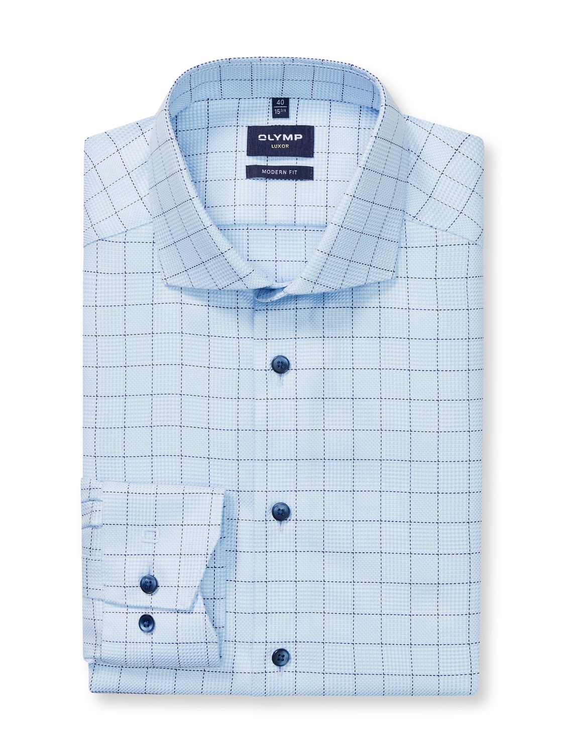 Olymp Overhemd ruit Blauw 131884