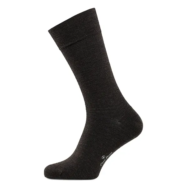 Carlo Lanza Dark brown socks Men wool Brown 200-285