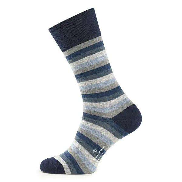 Carlo Lanza Navy multistreep kasjmier herensokke Navy 202-101