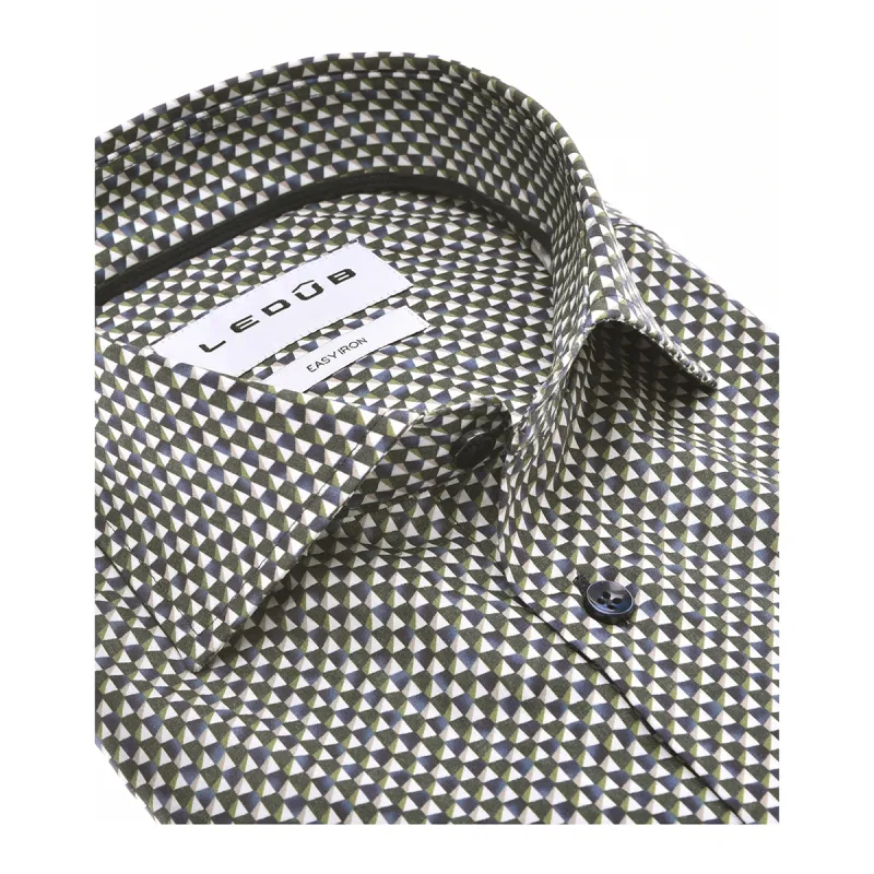 Ledub Shirts Print:Overhemd Donkerblauw 195 Donkerblauw 19 0143106
