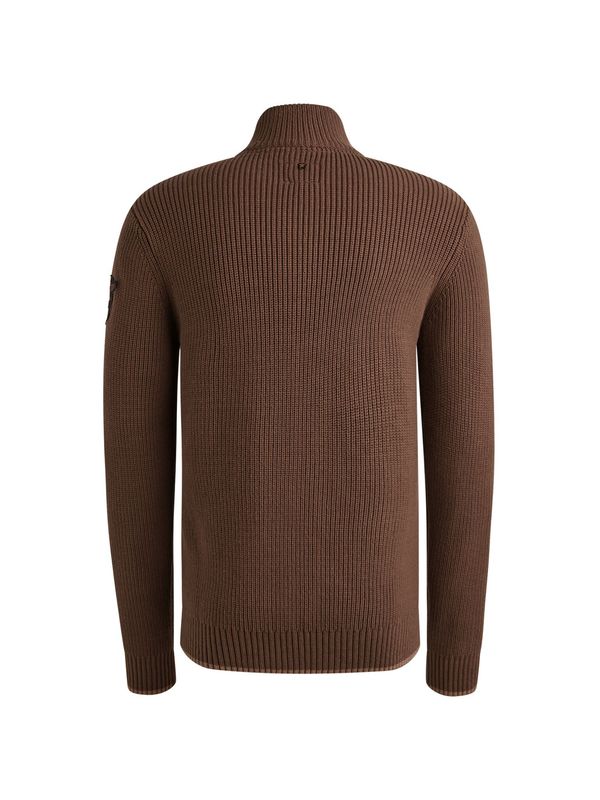 PME Legend Half zip collar cotton mix yarn Marron PKW2509324