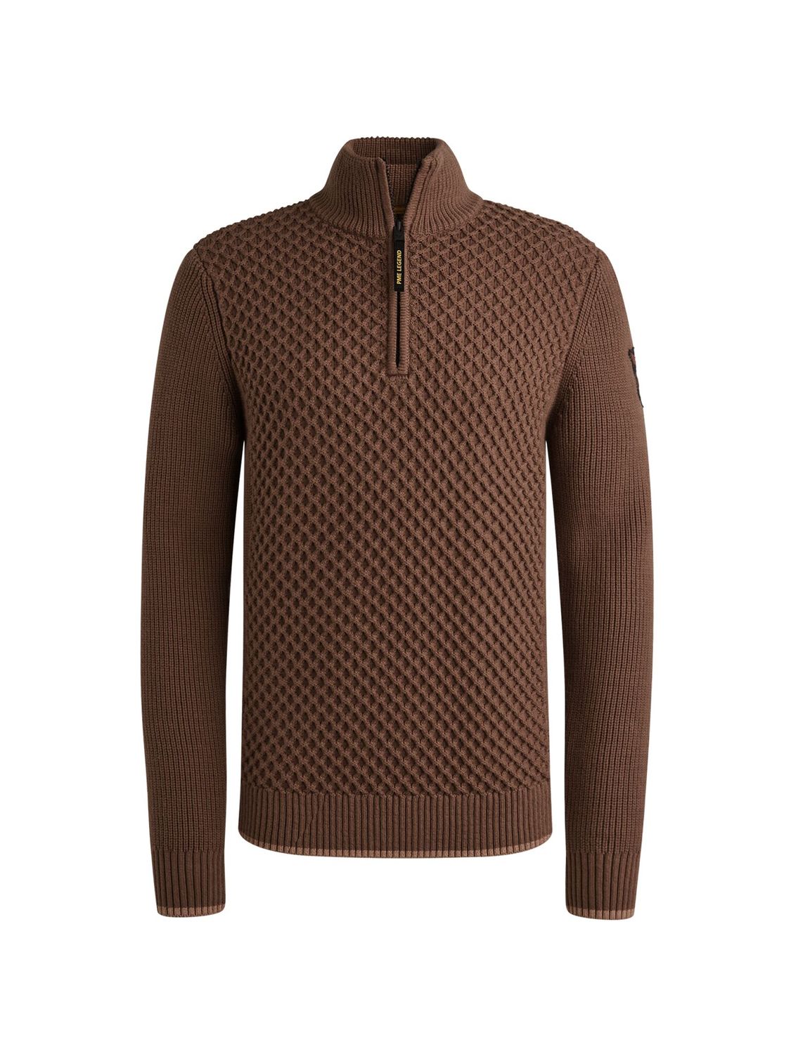 PME Legend Half zip collar cotton mix yarn Marron PKW2509324