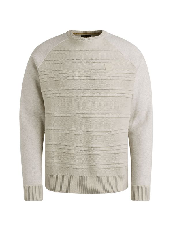 PME Legend R-neck knit sweat combination Bone White Melee PKW2509323