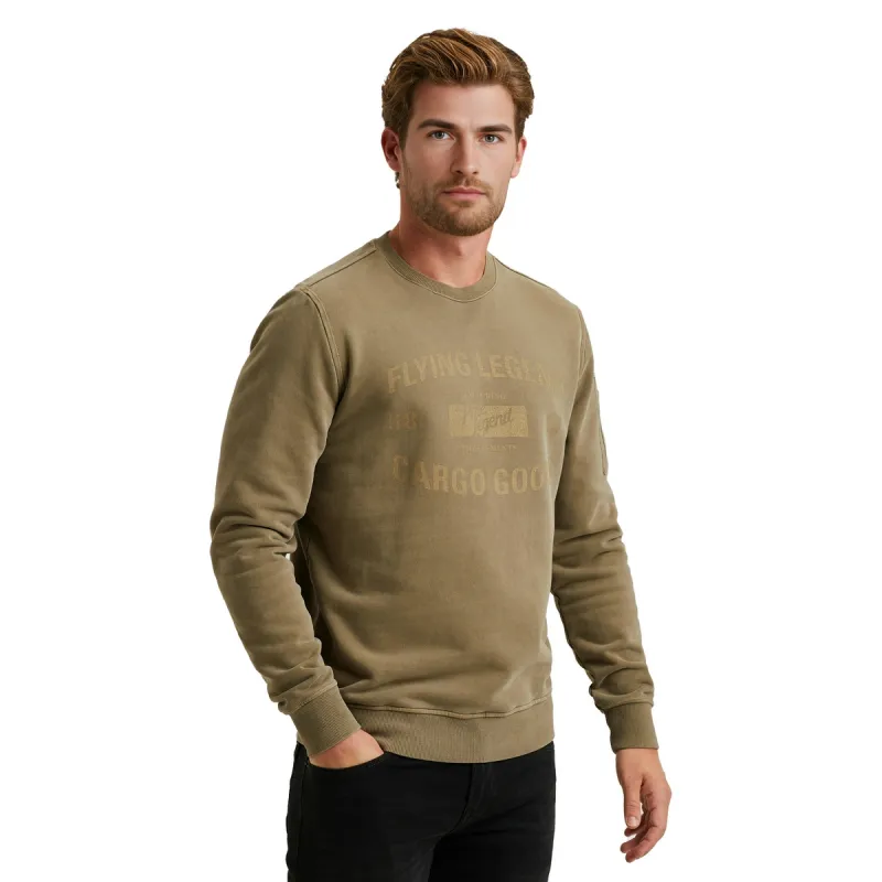 PME Legend Crewneck peach fleece gd Dusky Green PSW2510473