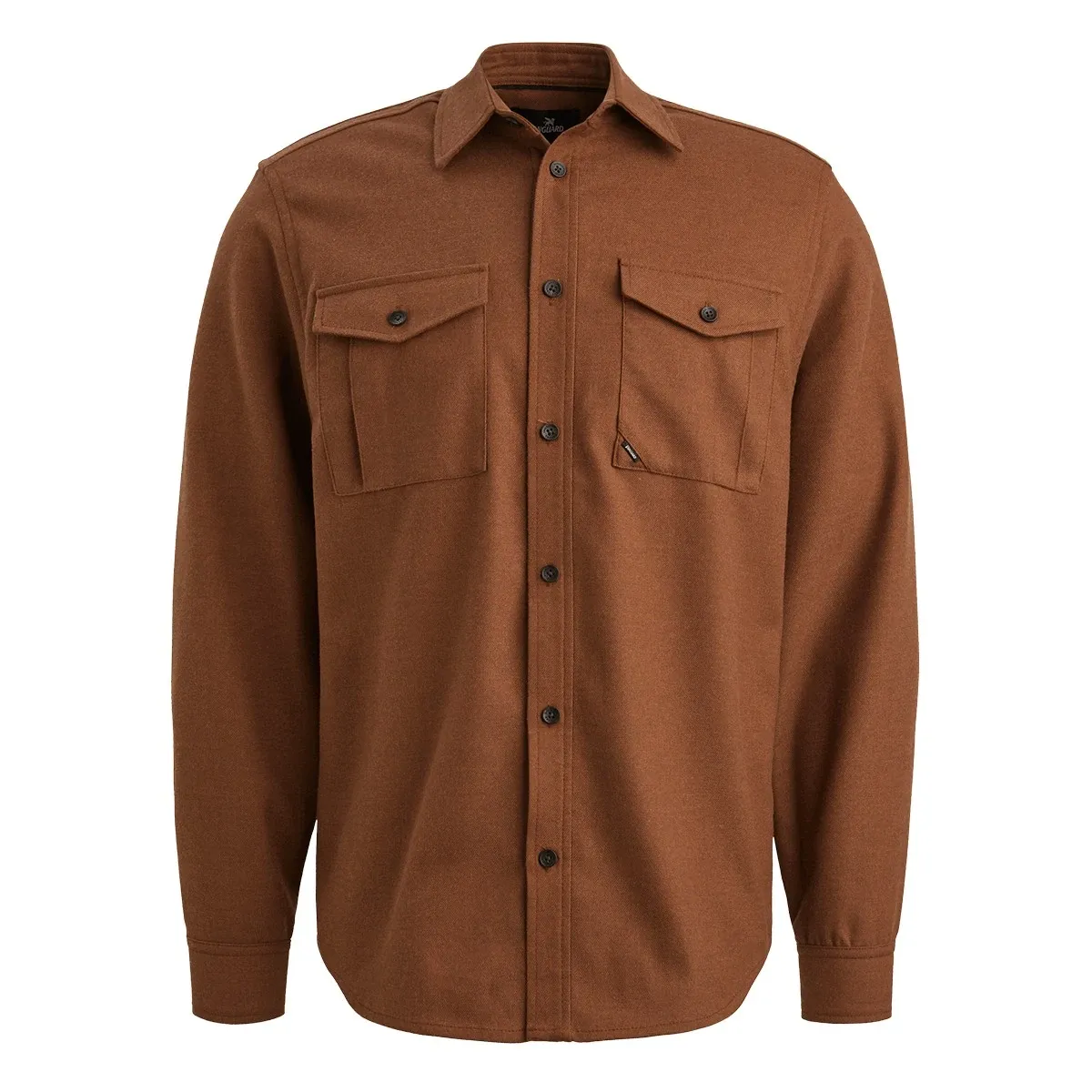 Vanguard LONG SLEEVE SHIRT Brushed Melange Cambridge Brown VSI2510255