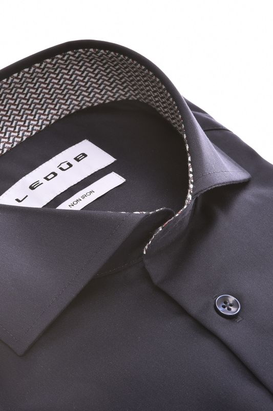 Ledub Shirts Plain: Overhemd Donkerblauw 0702085