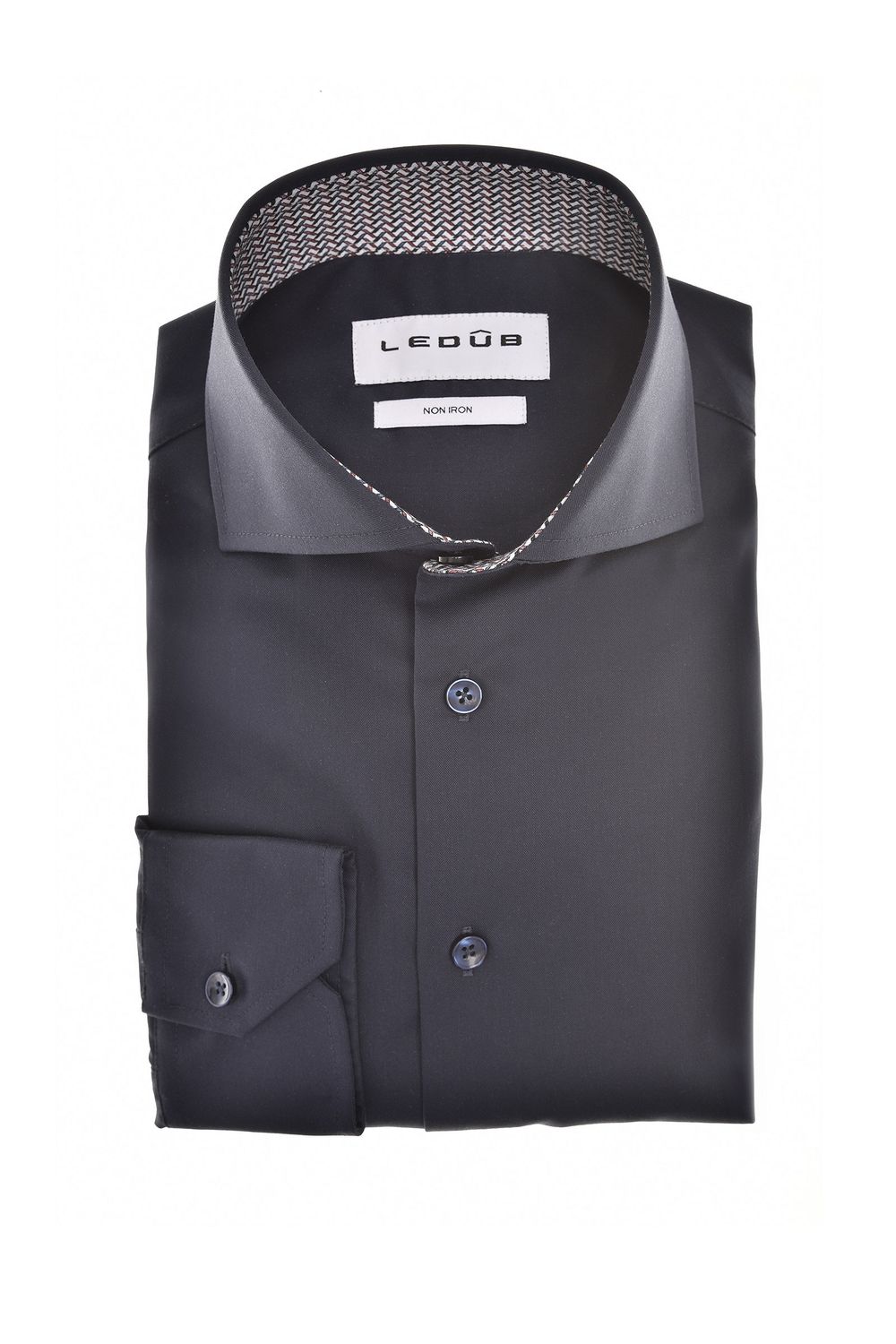 Ledub Shirts Plain: Overhemd Donkerblauw 0702085