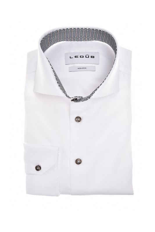 Ledub Shirts Plain Overhemd Spierwit 910 0702085