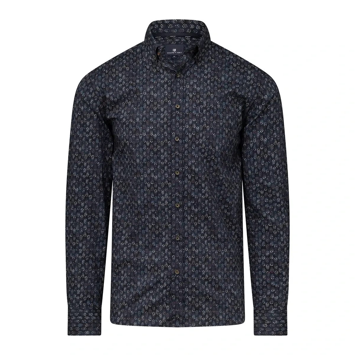 State of Art Shirt LS Print Popli donkerblauw:grijsblauw 21425909