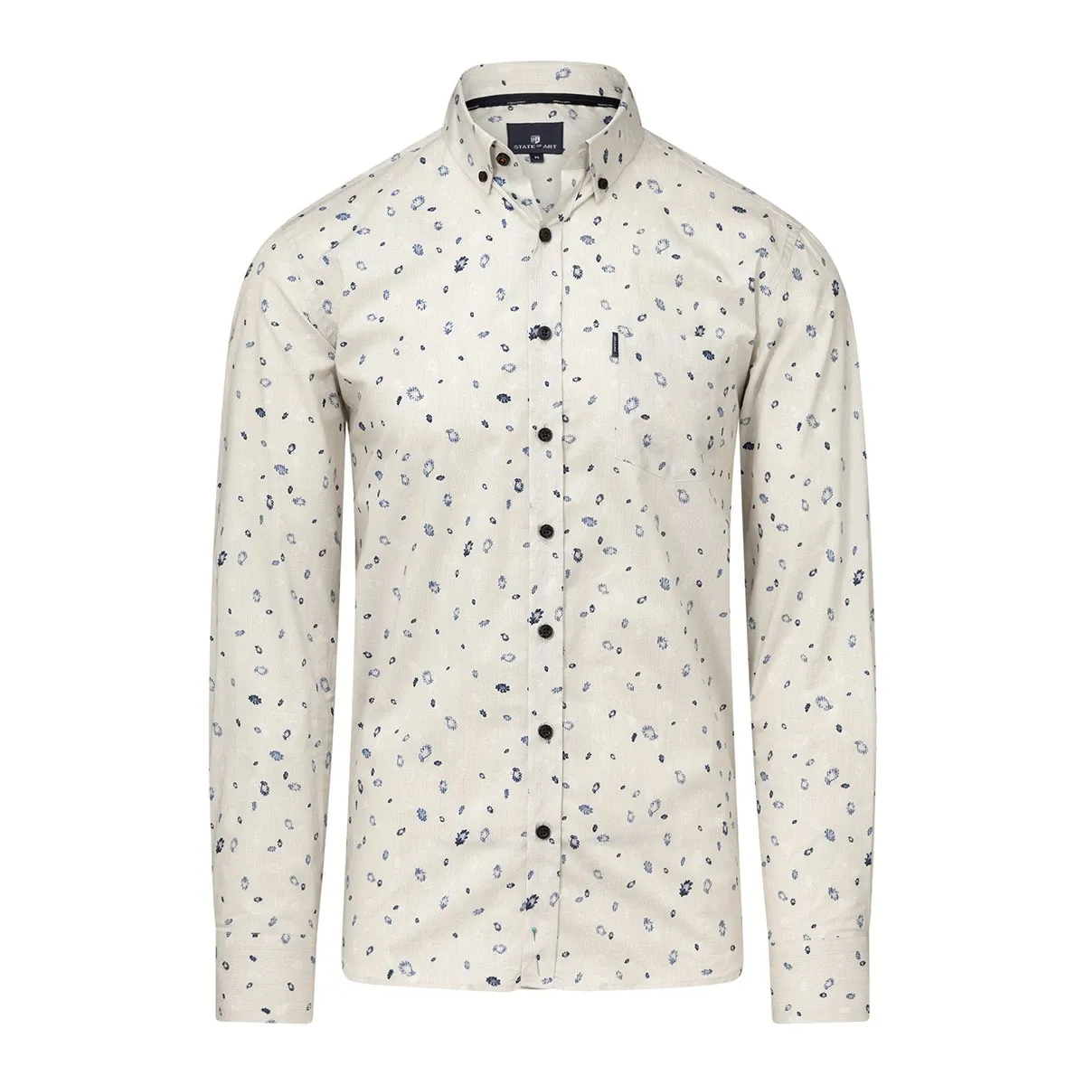 State of Art Shirt LS Print Popli kit:donkerblauw 21425907