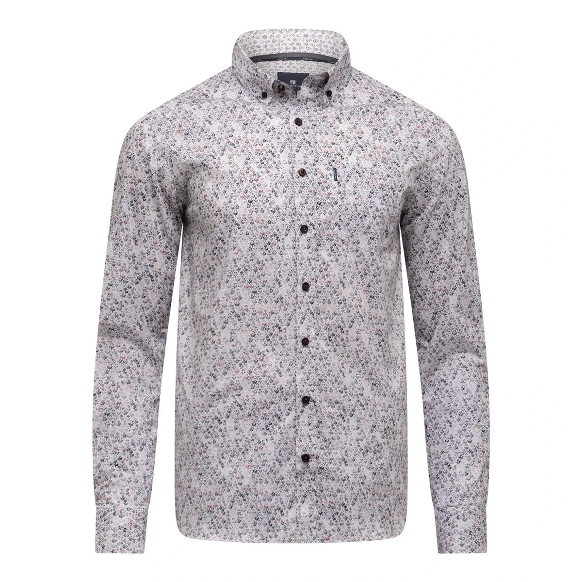 State of Art Shirt LS Print Popli donkerrood:donkerantraciet 21425908