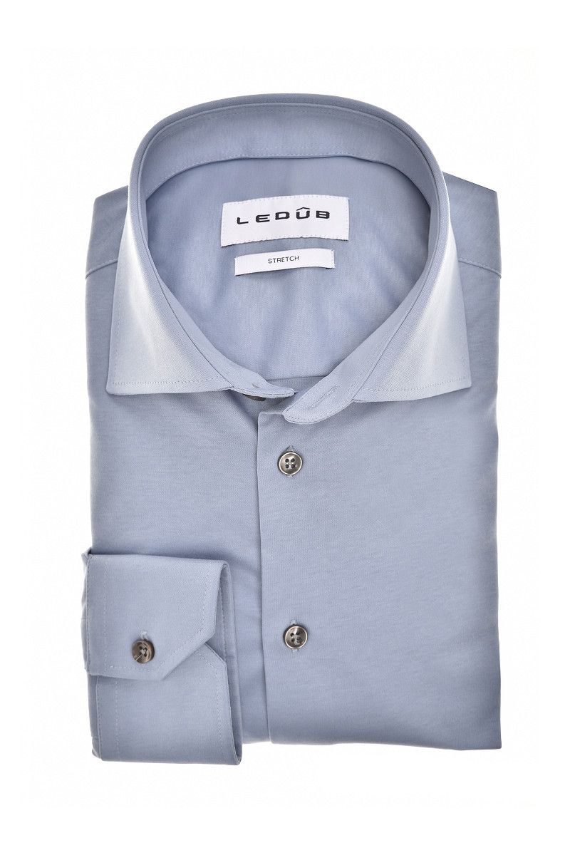 Ledub Shirts Plain:Overhemd Middenblauw 140 0702128