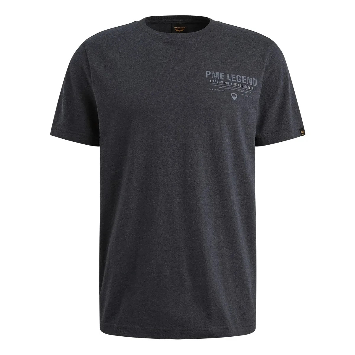 PME Legend Short sleeve r-neck melange jersey Carbon PTSS2511532