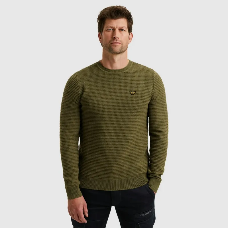 PME Legend R-neck cotton mouline Desert Sage PKW2511330