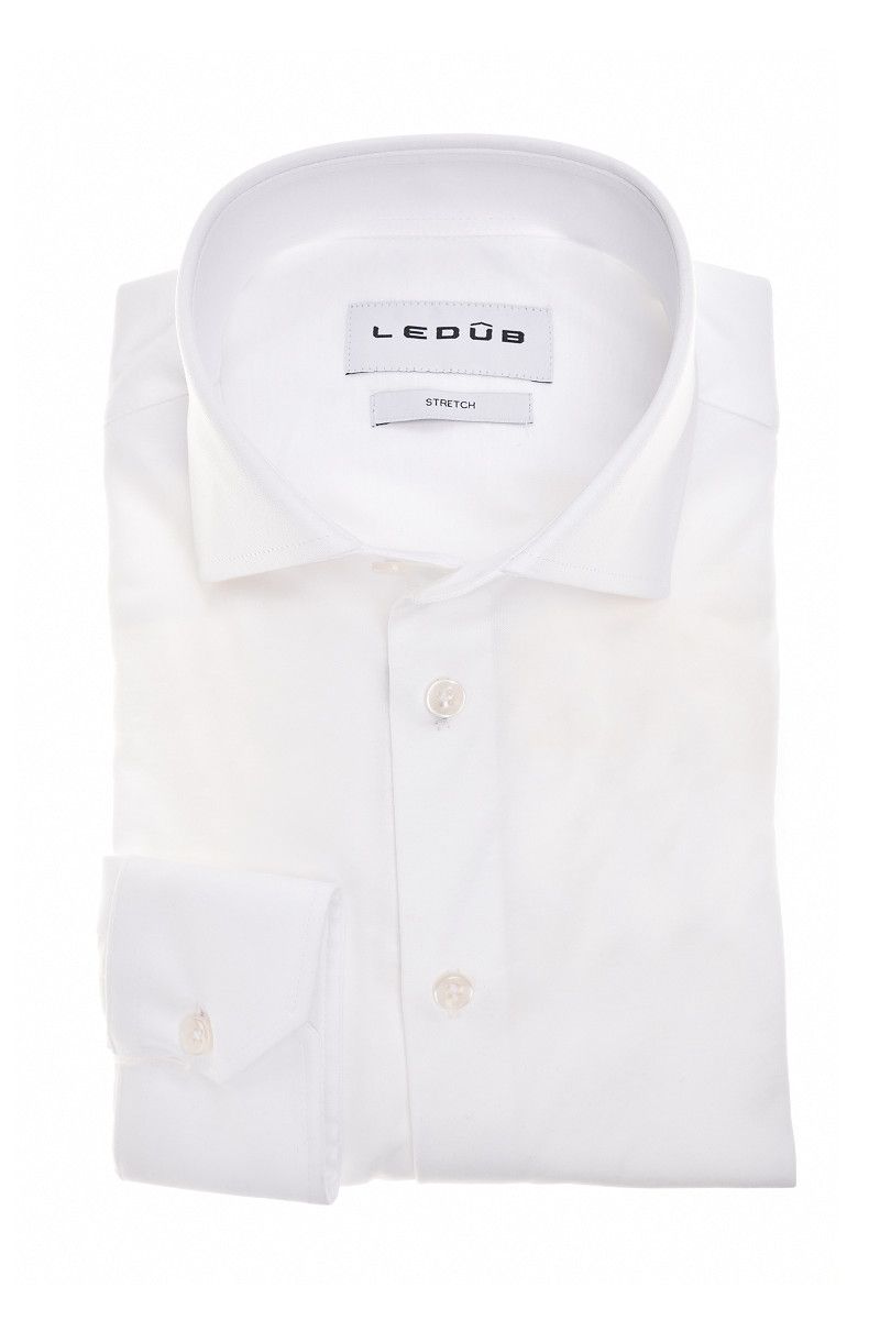 Ledub Shirts Plain:Overhemd Spierwit 910 0702128