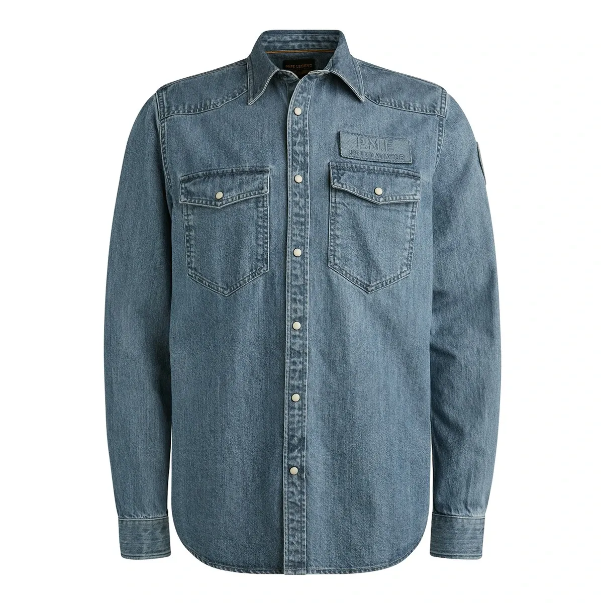 PME Legend LONG SLEEVE SHIRT Indigo Denim Denim Blue PSI2511248