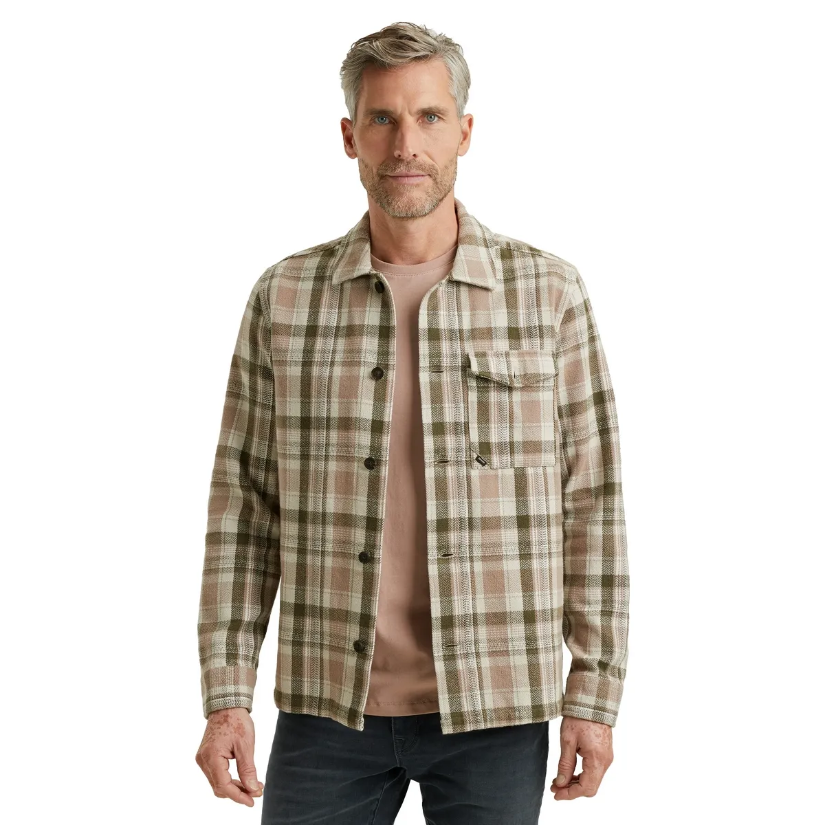 Vanguard LONG SLEEVE SHIRT Herringbone chec Silver Lining VSI2511276