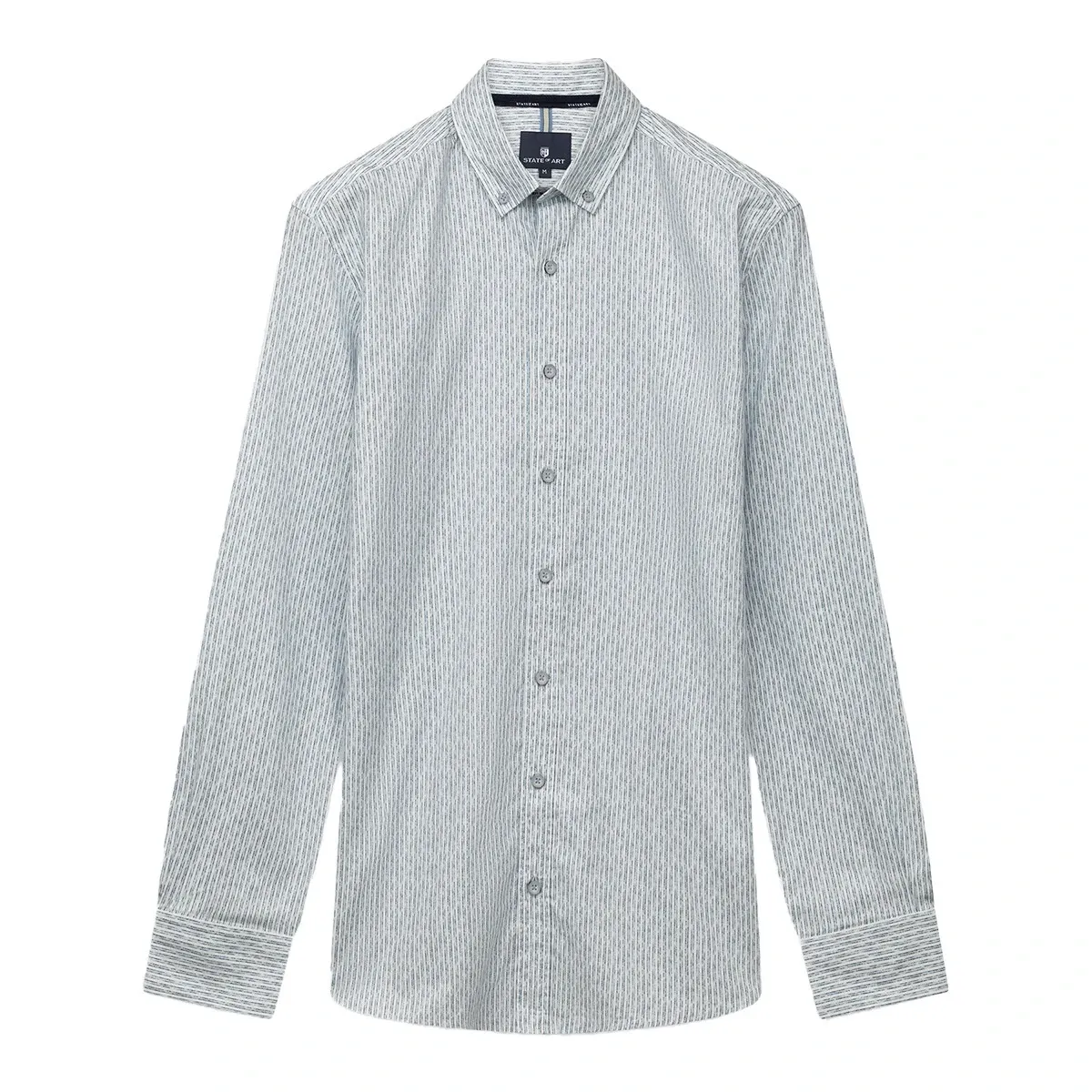 State of Art Shirt LS Striped Pri middenblauw:wit 21216015