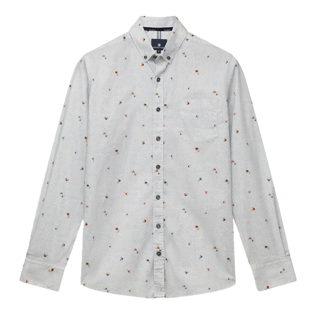 State of Art Shirt LS Print Popli cement:oranje 21416010
