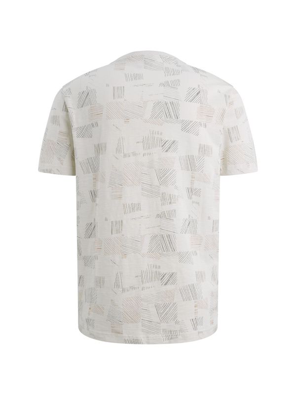 PME Legend Short sleeve r-neck aop cotton slu Bone White PTSS2602561