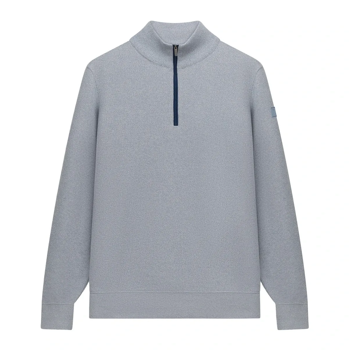 State of Art Pullover Sportzip Pl middenblauw:warm grijs 13116093